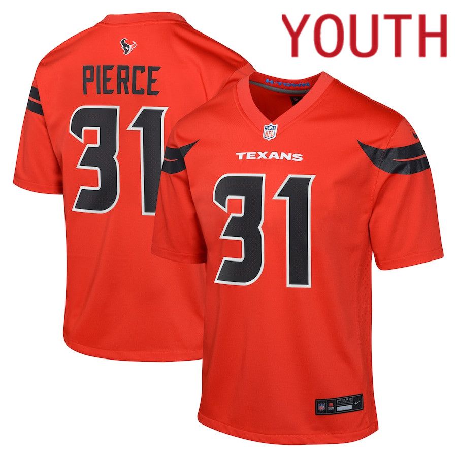 Youth Houston Texans 31 Dameon Pierce Nike Red Alternate Game NFL Jersey